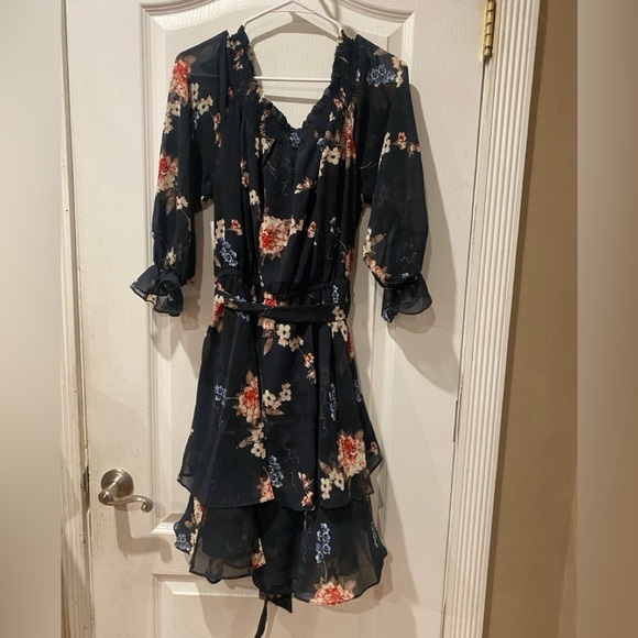 CITY CHIC Navy Dress size Small/16 Odette Bluebell - Picture 6 of 11